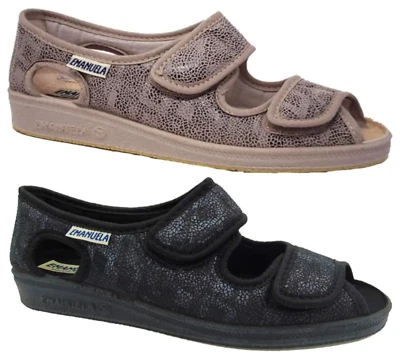 EMANUELA 667 PANTOFOLE SANDALO DONNA CON STRAPPO IN TESSUTO ELASTICIZZATO