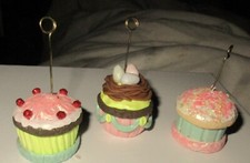 Lot of 3 Holiday Cupcake Decoration for you or your dolls handmade polymer clay