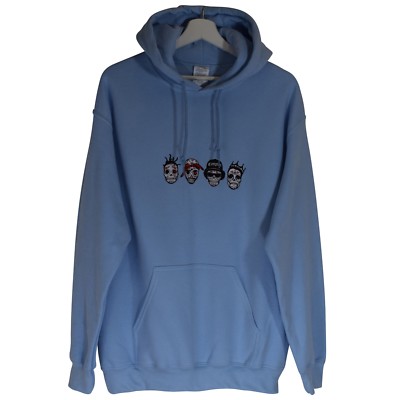 Actual Fact RIP Day of the Dead Rappers ODB, Tupac, Easy E, BIG Sky Blue Hoodie