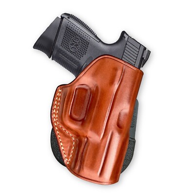 Leather OWB Paddle Holster Custom Fit, FN FNS-9C Compact 9mm 3.6'' Barrel #6101#