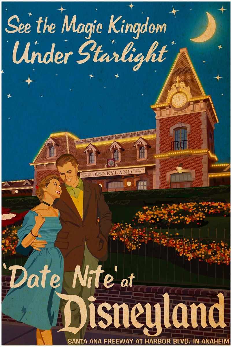 Date Nite - Disneyland Attraction Poster - Walt Disney Vintage | eBay