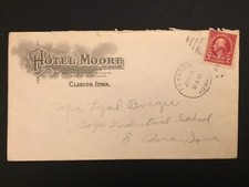 ICOLLECTZONE US Iowa Hotel Moore Advertising Cover (E900)