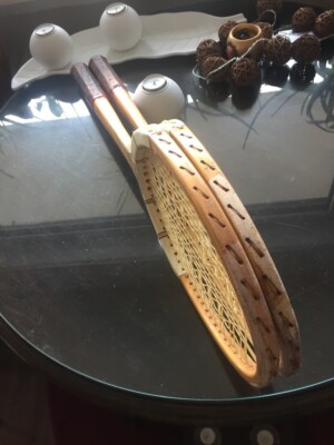 Zwei Dunlop Maxply Holz Tennisschläger Maxplay Wood Racket L6 John McEnroe