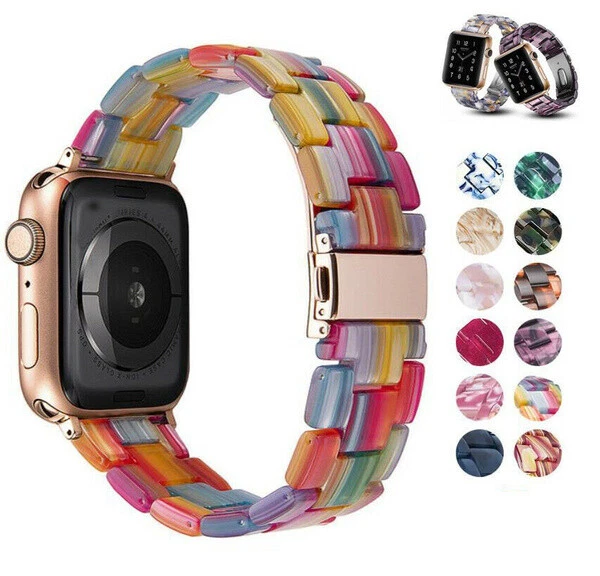 Resin iWatch Strap For Apple Watch Series 8 7 6 5 4 3 2 1 SE Watch Band Bracelet - Image 3 of 4