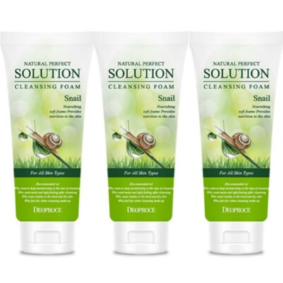 Deoproce Natural Perfect Solution Cleansing Foam Snail 170g*3Pcs -FREE SHIPPING