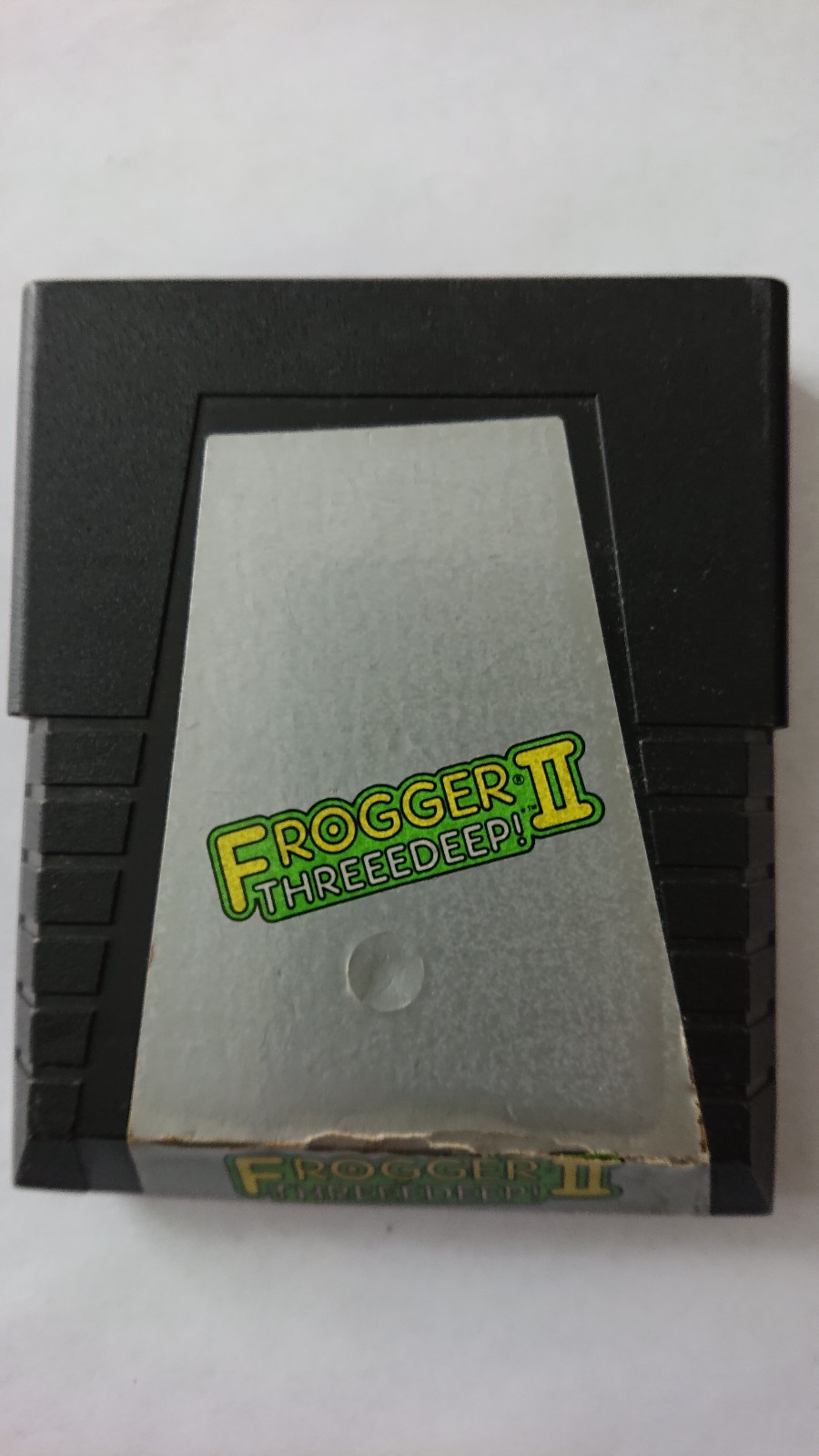 Atari 2600 Frogger II Threeedeep! Cartridge With Skewed Label