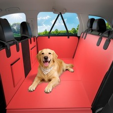 Dog Car Seat Cover for Back Seat, 52"x65" Waterproof Hard-Bottom Hammock with...