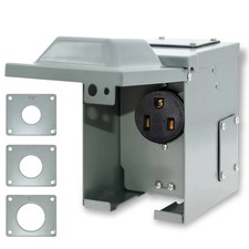 Suplevel 50 Amp 6-50R Outlet Box 250 Volt, Enclosed Lockable Weatherproof Out...