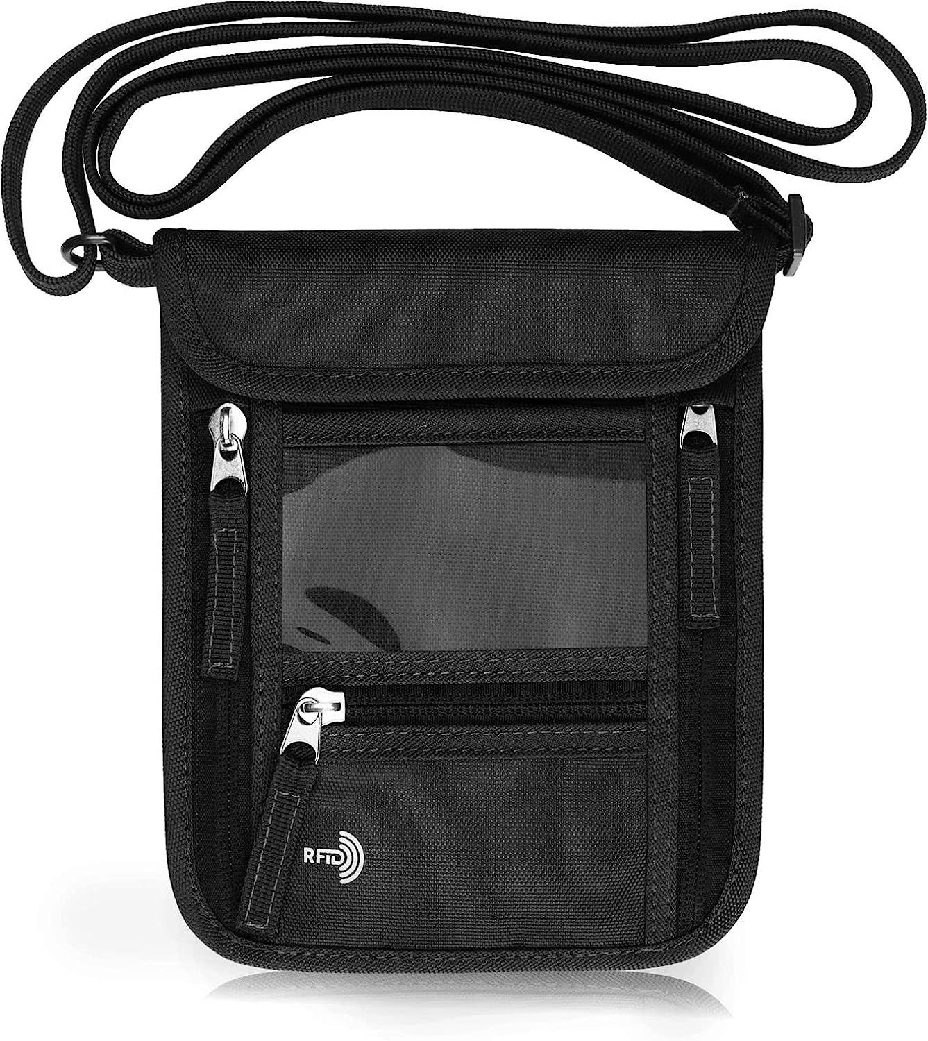Passport Holder Neck Pouch Travel Wallet for Women and Men, RFID Blocking Securi