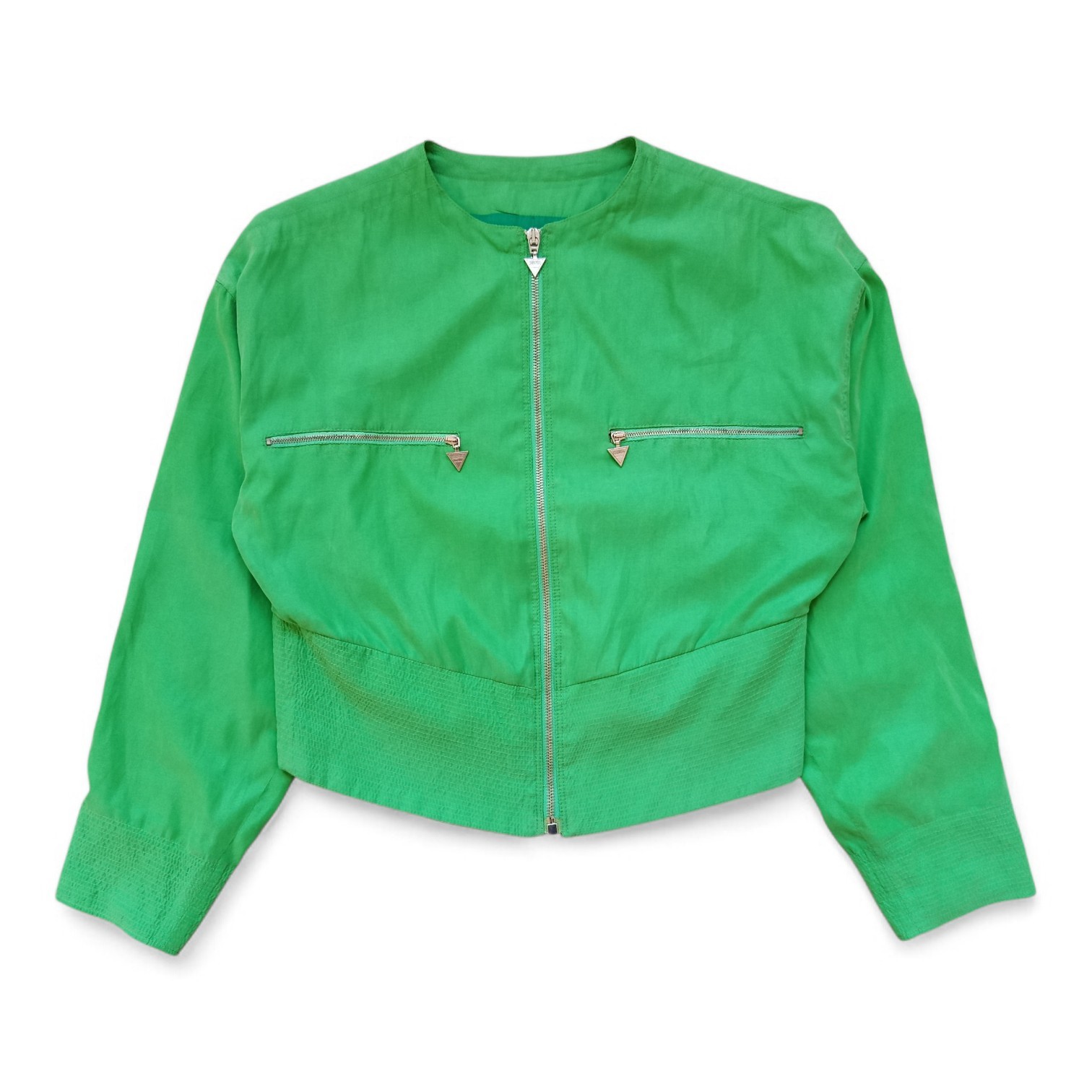 Gianni Versace Versus S/S 1991 Vintage Women's Cropped Zipped Biker Jacket 44-L