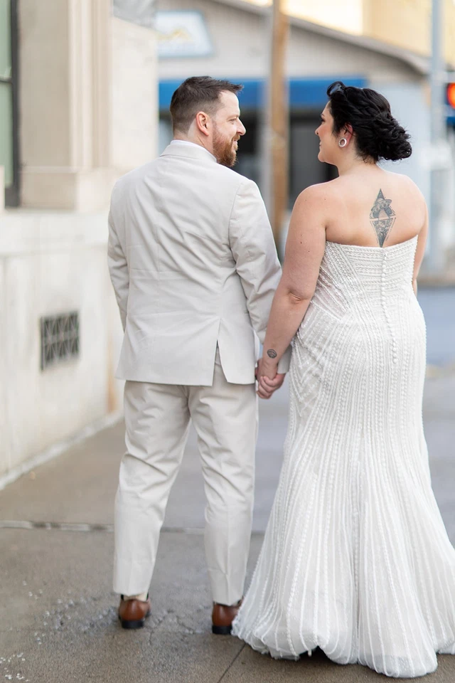 2024 Maggie Sottero Iravati Size 16 Fit And Flare Strapless Beaded Wedding Dress - Image 3 of 4