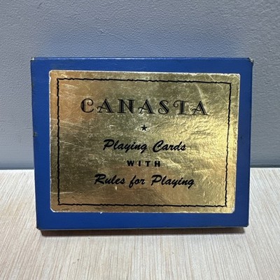 Canasta Playing Cards Vintage 1950s Whitman Publishing Two Decks, Box, Rules