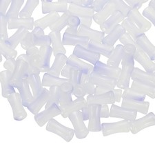 100 Pcs Glass Tube Beads, 6x12mm Bamboo Stick Tube Beads, Gradient Blue