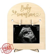 Febvao Wooden Ultrasound Photo Frame Baby Coming Soon