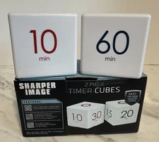 Sharper Image Digital Timer Two Piece Timer Cubes Flip to Desired Time 2 Cubes