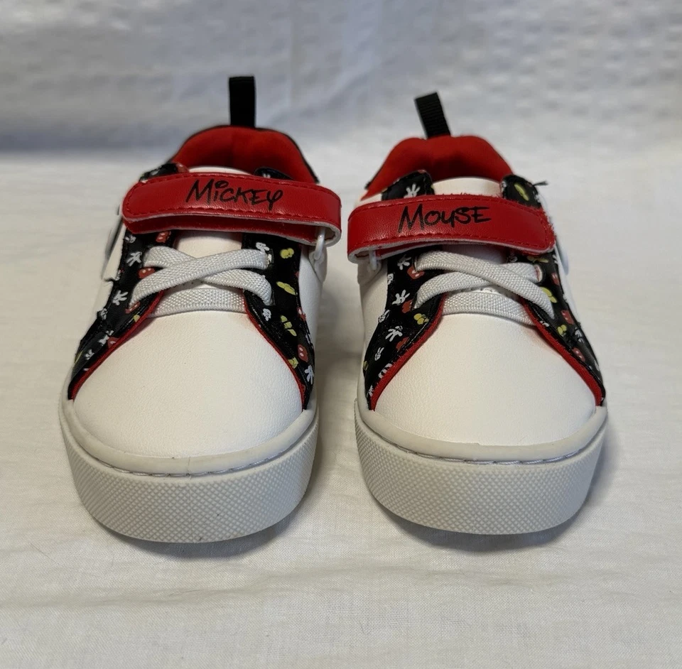 NUEVO CON ETIQUETAS Disney Mickey Mouse Tenis Bebé Niño Zapatos Blanco Rojo Negro Talla 5C Foto 3 de 4