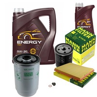 Mann Inspektionspaket 6L Mannol Energy 5W-30 FüR Opel Kadett E Combo 1.7 D