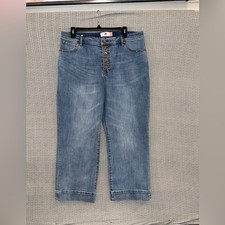 CAbi Blue Ankle Cropped Jeans with Natural Fading