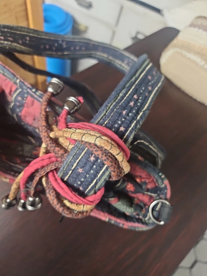 Cartera Donna Sharp Acolchada Cottagecore Patrón de Retazos/Bloque de Color Floral Polka Foto 2 de 3