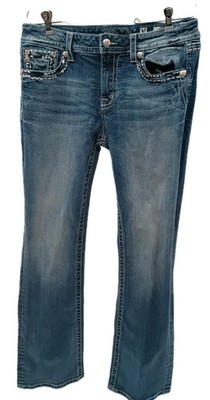 Miss Me Jeans Women's 32 Blue Denim Chloe Boot Cut Embellished Casual Punk Y2k