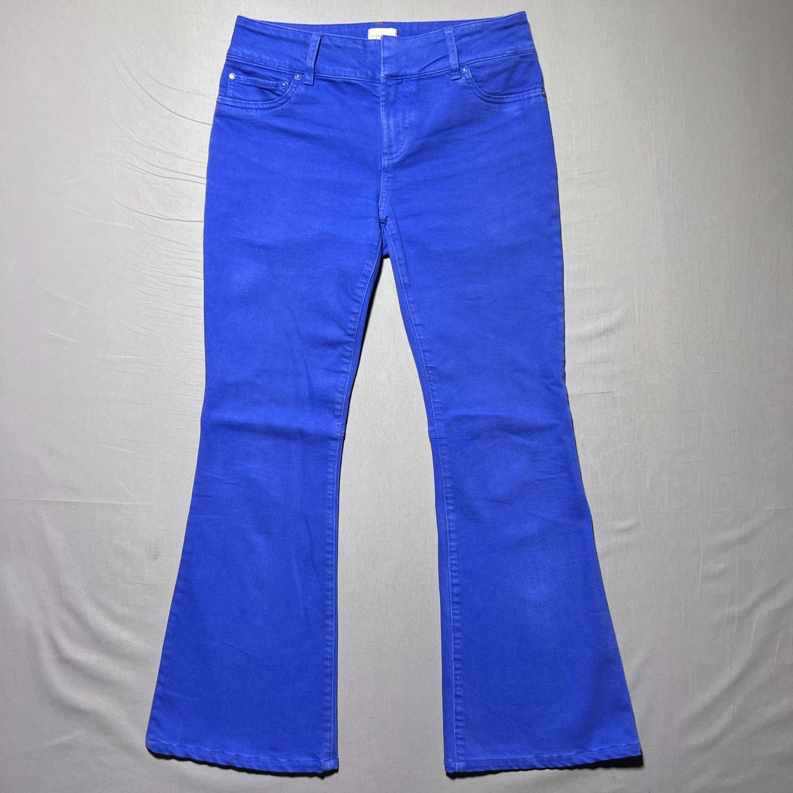 Alice + Olivia Jeans Womens 29 Low Rise Stacey Bell Flare Royalty Blue Stretch