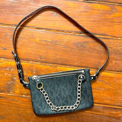 MICHAEL Michael Kors leather Signature logo print chain adjustable size ...