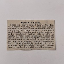 Lewis Jourdan Taught Himself Latin Greek GA 1881 Washington DC Clipping TAJ8-S51