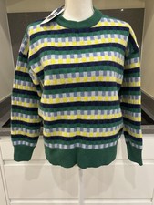 Seasalt Cornwall Lambswool Green Blue Yellow Jumper UK 10 New.  (a1)