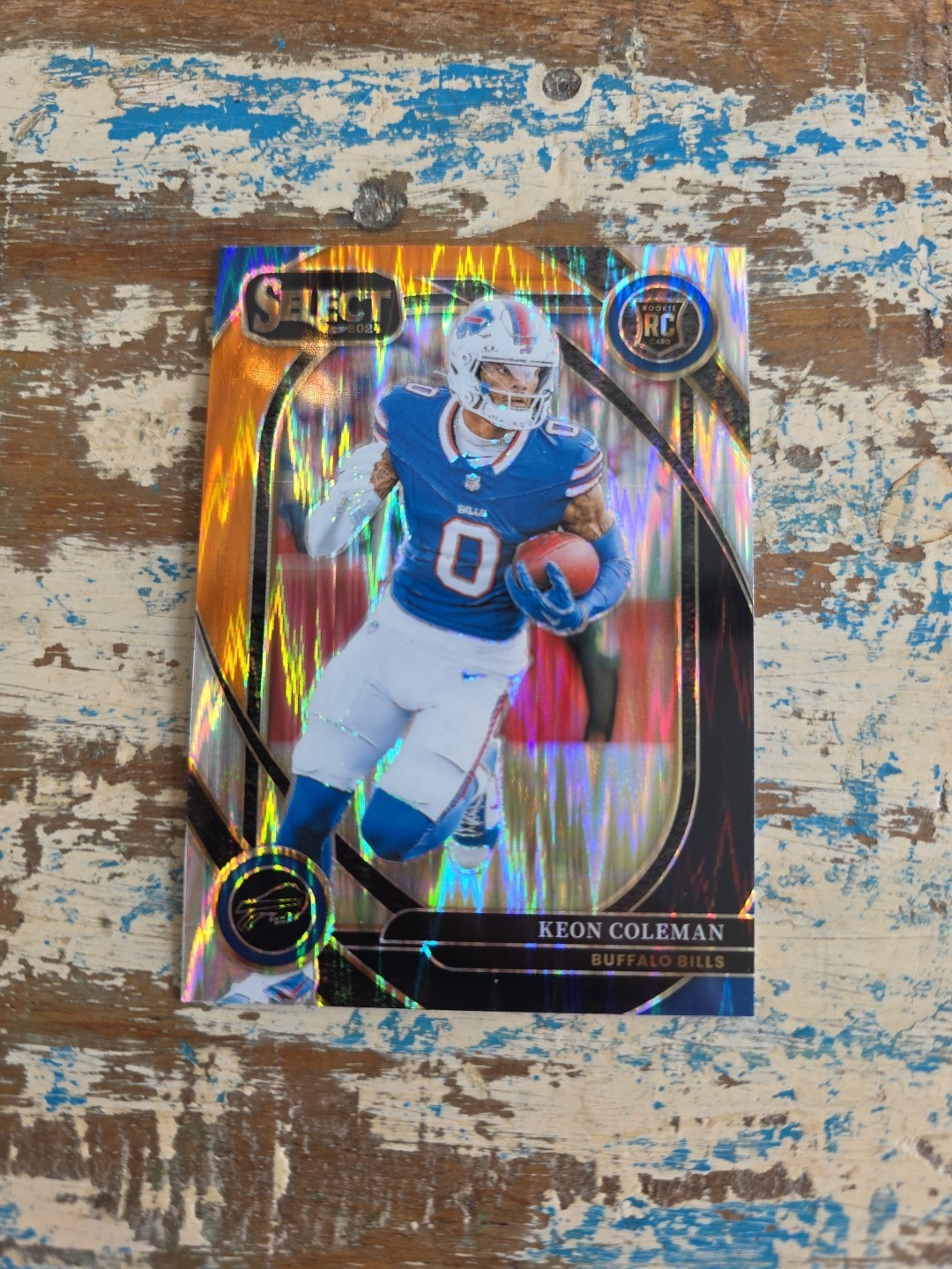 2024 Panini Select - Club Level Keon Coleman #280 Black / Orange Shock Prizm