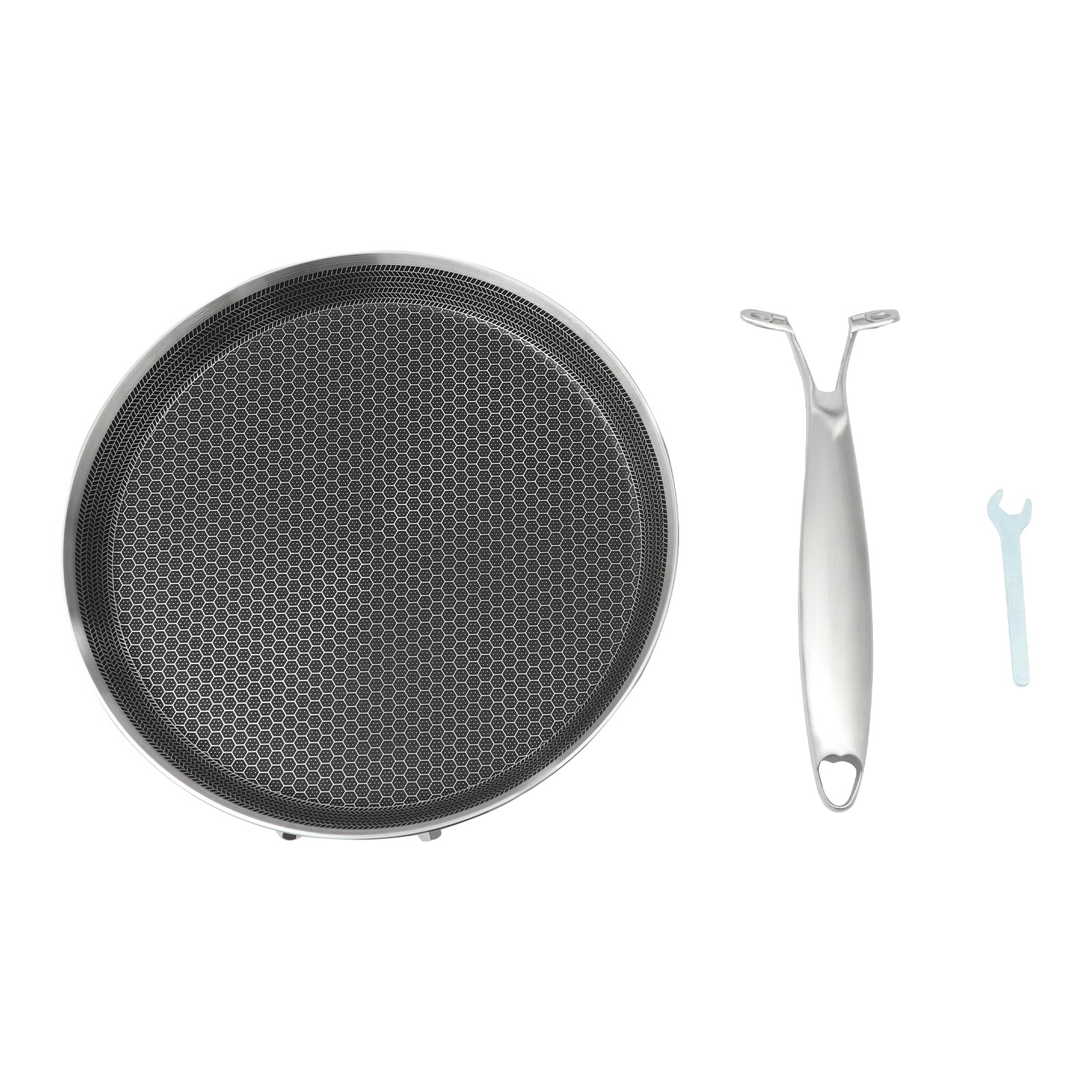 10 Inch Stainless Steel Crepe Pan Non Stick Flat Skillet Pancake Pan Cooking Pan