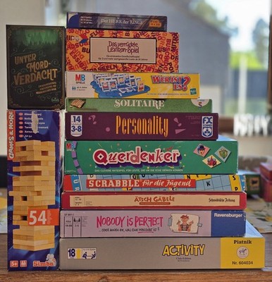12 Gesellschaftsspiele Spielesammlung Konvolut VOLLSTÄNDIG Personality, Activity