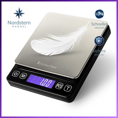 Digitale Küchenwaage 3000g 0,1g Präzisionswaage mit LCD-Display
