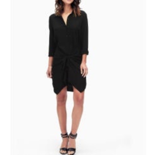 Splendid Black Voile Tie Shirtdress Rayon Large