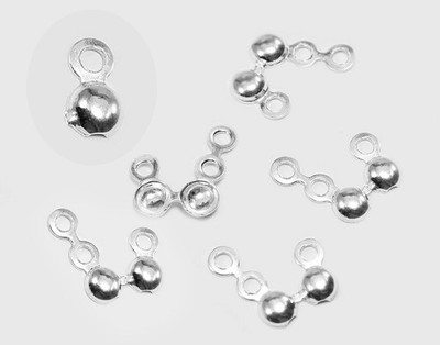 INWARIA Klappkalotten 925 SILBER Ø 3 mm Klappkapseln mit Loch Endstücke, SS62A