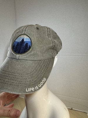 Life is Good Forest Tree Patch embroidered logo Khaki tan One Size Strapback