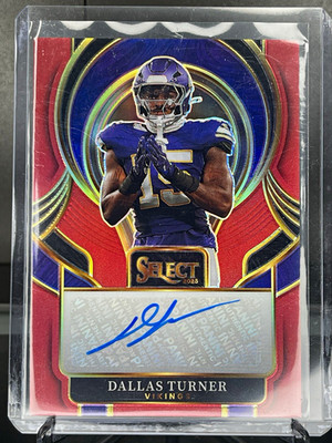 2025 Panini Select Dallas Turner Vikings Prizm Auto /75 SIP-DTR