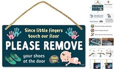 Please Take Your Shoes Off - Remove Your Shoes Sign - 10  x5  PVC Type A