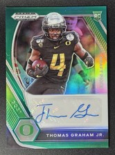 2021 Panini Prizm DP Thomas Graham Jr. DPA-TGH Rookie Green Prizm Auto SP Oregon