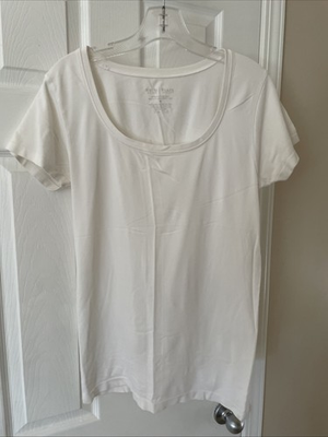 #ad #ad White House Black Market Sz M Gorgeous White Short Sleeve beautiful blouse Top $23.99