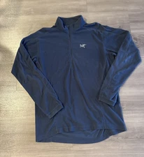 ARC'TERYX Thermal 1/2 Zip Delta LT Polartec Base Layer Waffle Navy Blue Men Sz L