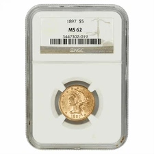 1897 Liberty Head Gold Half Eagle $5 NGC MS 62