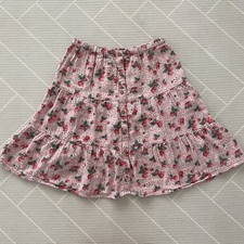 Mini Boden Doublecloth Midi Skirt French Pink Strawberry Girl  s Size 9-10Y