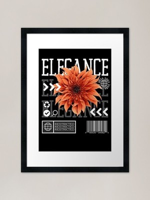 Orange Blume mit Eleganz verblassen gerahmtes Wandbild Poster Leinwanddruck Bild