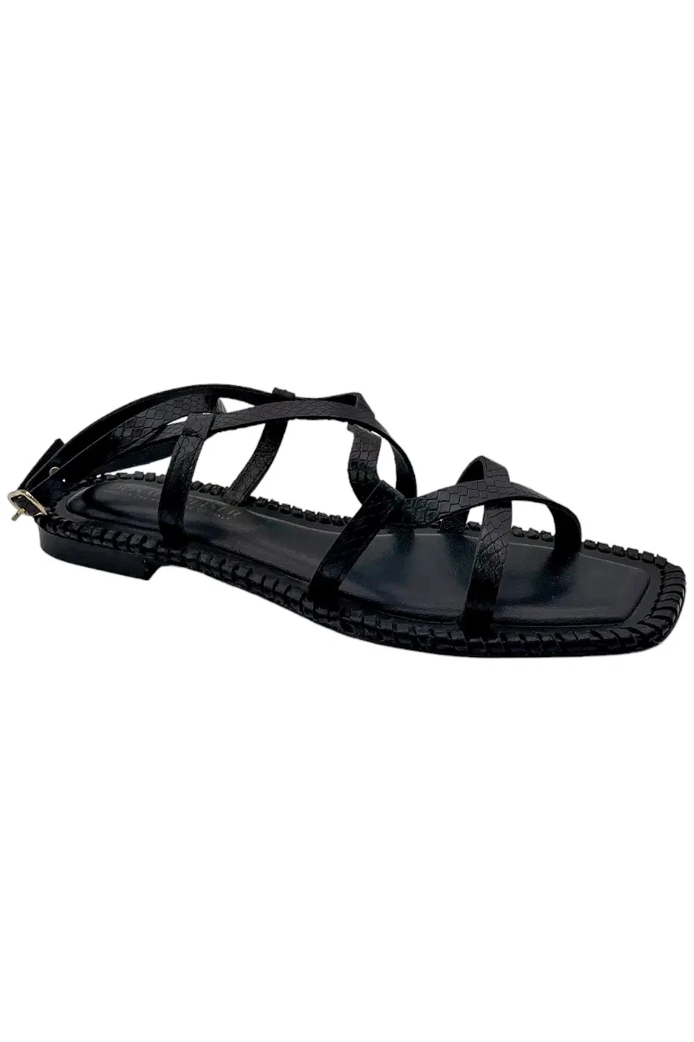 Donald Pliner Women's Emilia Snake Print Sandals Black