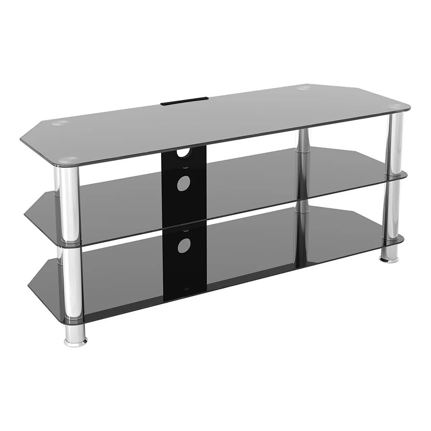 Black Tempered Glass Chrome Tvs Up To 55" Sdc1140cm-a