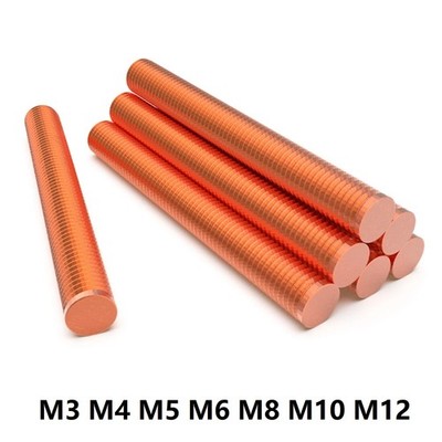 99,9% Rein Kupfer Gewindestange Gewindestab M3 M4 M5 M6 M8 M10 M12 Vollgewinde