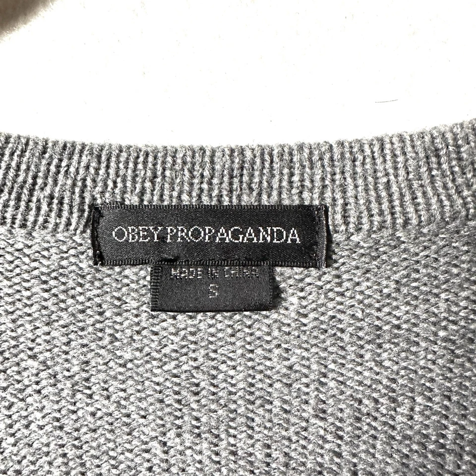 Suéter OBEY Para Hombres Pequeño S Cárdigan Suéter Born Die Alone Bolsillos Foto 4 de 4