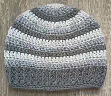 Crochet Handmade Hat/Beanie Colors Light Gray/Gray/Charcoal