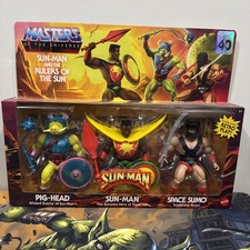MOTU Origins Rulers of the Sun 3-Pack Sun Man Pig-Head Space Sumo 40TH Exclusive