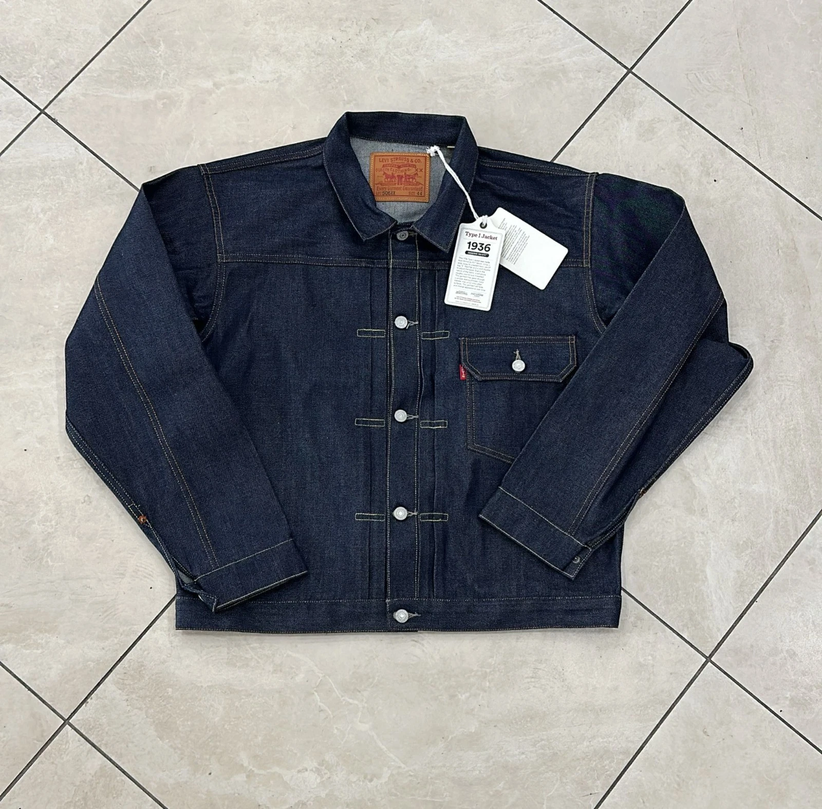 LVC Levi's Vintage Clothing 1936 506XX Type 1 Denim Jacket Selvedge RARE BigE 44